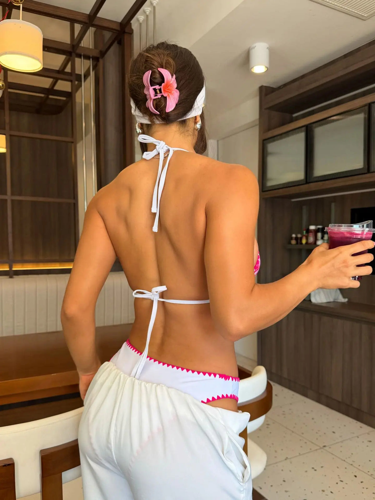 2026 New Sexy Low Bikini Set Swimwear Women Print Floral Brazilian Halter Backless Swimsuit Strappy Beachwear Dot Biquini Female