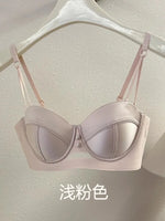 TikTok Viral MOYISU Summer Satin Bralette Strapless Push Up Bra&Set French Retro Anti Sag Lingerie Set Small Breast Support Gift