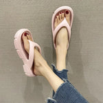 Thick Sole Wedges Flip Flops For Women 2025 Summer ClipPlatform Sandals Woman Non-slip Beach Slippers Girls Outdoor Slides
