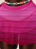 Vintage Hot Pink Gradient Bikini Set 2026 Women Push Up Bra Holiday Mesh Pleate Cover Up 3 Piece Swimsuit Bathing Suit Swimwear