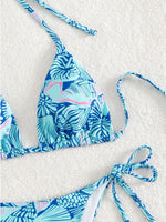 Sexy String Bikini 2024 Two Pieces Print Swimsuit Female Swimwear Women Thong Bikinis Set Bather Beachwear Bathing Suit Pool