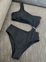 Wrinkled Asymmetric One Shoulder Female Swimwear One Piece Swimsuit Women Monokini Bather High Cut Out Bathing Suit Swim Lady