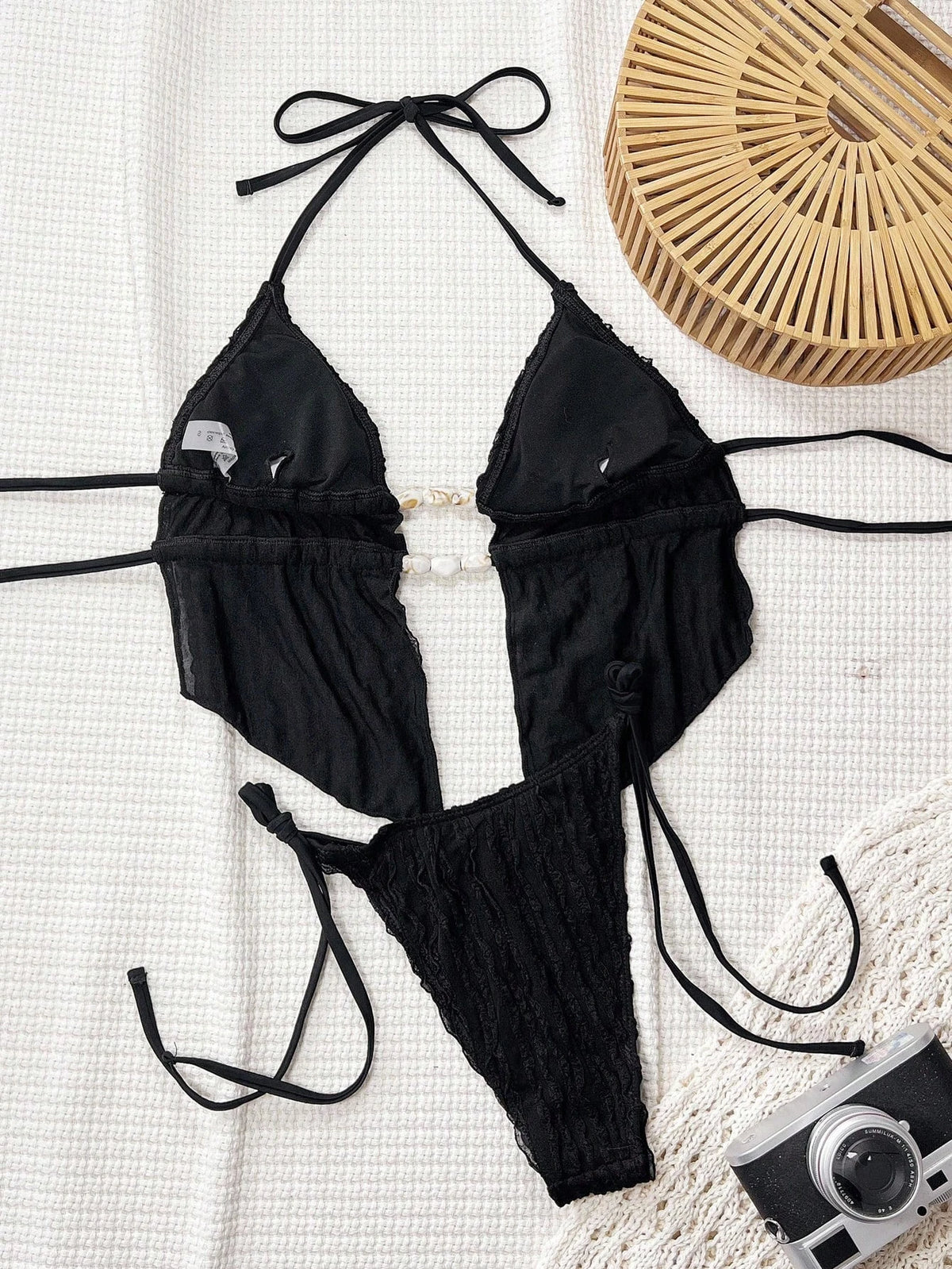 2026 Halter Padded Two Pieces Swimwear Female Solid String Stone Swimsuit Women Bathers Bathing Swimming Swim Suit Beachwear