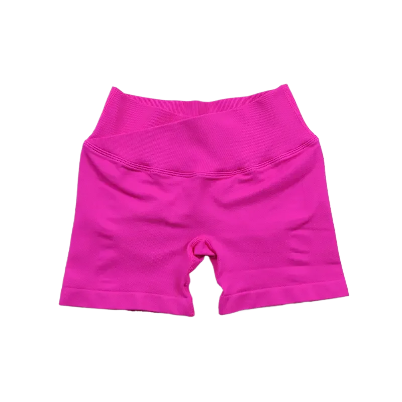 Gym Shorts 4.5" Women Clothes Seamless Leggings V Waist Cross Yoga Shorts Workout Fitness Scrunch Booty Tights Running Shorts