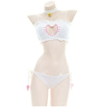 Japanese Anime Cat Cosplay Uniform Bra Panties Set Women Intimates Kawaii Lolita Hollow Out Sexy Lingerie Underwear Set