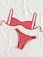 Sexy Coffee Polka Dot Print Bikini Set 2026 Women Pleate Push Up Bra Hollow Out Thong Swimsuit Summer Pool Bathing Suit Swimwear