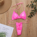 DEKA Shiny PU Mini Micro Bikini 2025 Women Swimsuit Female Brazilian Swimwear Two Pieces Bikini Set High Cut Bathing Suit Swim