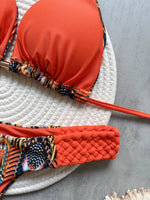 Fashion Print Halter Mini Thong High Cut Bikini Female Swimsuit Women Swimwear Two-pieces Bikini Set Bather Bathing Suit Swim