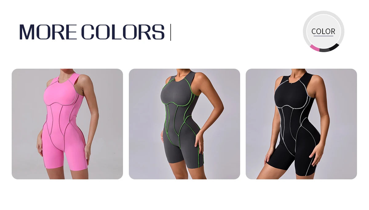 Yoga Jumpsuit Summer Short Sleeveless Sports Wear Gym Fitness Sports Bodysuit Women Dance Running Workout Clothes Yoga Jumpsuit
