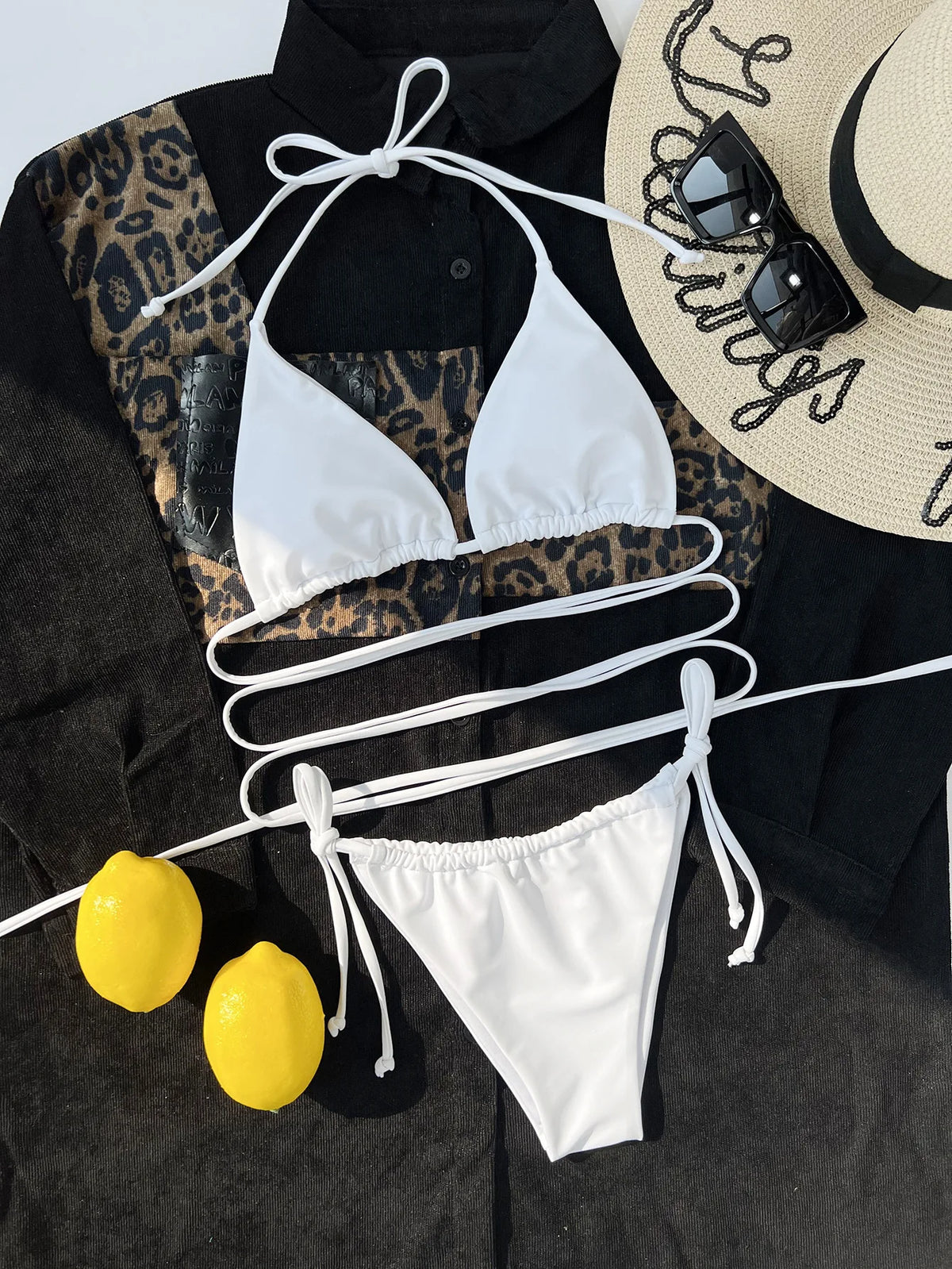 DEKA Brazilian Mini Micro Bikini Set Mujer Women Bandage Swimsuit Cross String Thong Swimwear Summer Beachwear Swim Suit