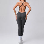 Women's Yoga Jumpsuits Sports Fitness Hip-lifting Cross Beauty Back Adjustable Straps One-piece Training Workout Gym Bodysuits