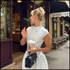 Phantasy Vintage Polka Dot Dress Women Fashion Short Sleeved Corset Maxi Dress Lady French Style Long Gown 2026 Summer Clothes