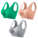 3PCS/Set Seamless Bras For Women Unwired Brassiere No Pads Crop Top Soft Sports Tank Bras Solid Color Female Sexy Lingerie Vest