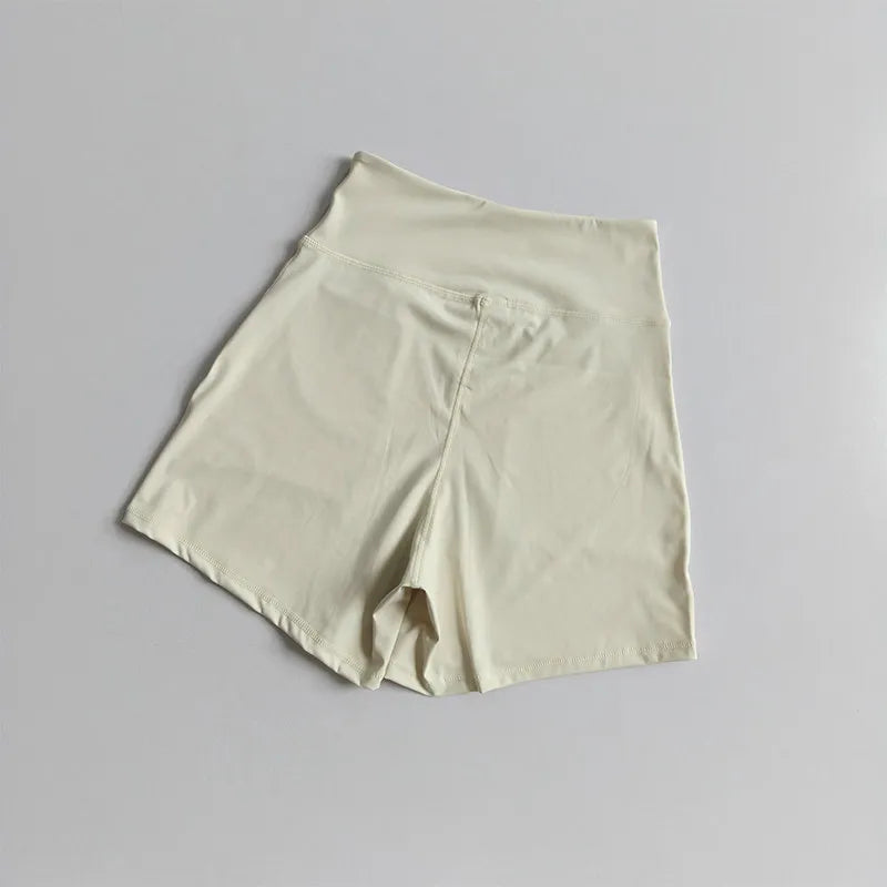 Women's High-Waisted Yoga Shorts with Pockets Quick-Drying Breathable for Summer Outdoor Training Running Pilates Fitness