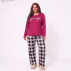 Women Plus Size Milk Silk Pajama Set Plaid Letter Print Long Sleeve Autumn Winter Ladies Casual Home Sleepwear