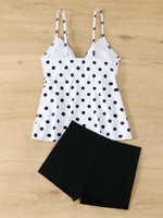 Summer Two Pieces Swimsuit Woman High Waisted Swimwear Female Tankini Sets Beach Wear Bathing Suit Sports Swimming Suit Shorts