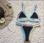 Pink Crochet Bikini 2025 Sexy Women Swimsuit Female Swimwear Micro Bikini Set Bandeau Swimming Suit Beachwear Brazilian Biquini