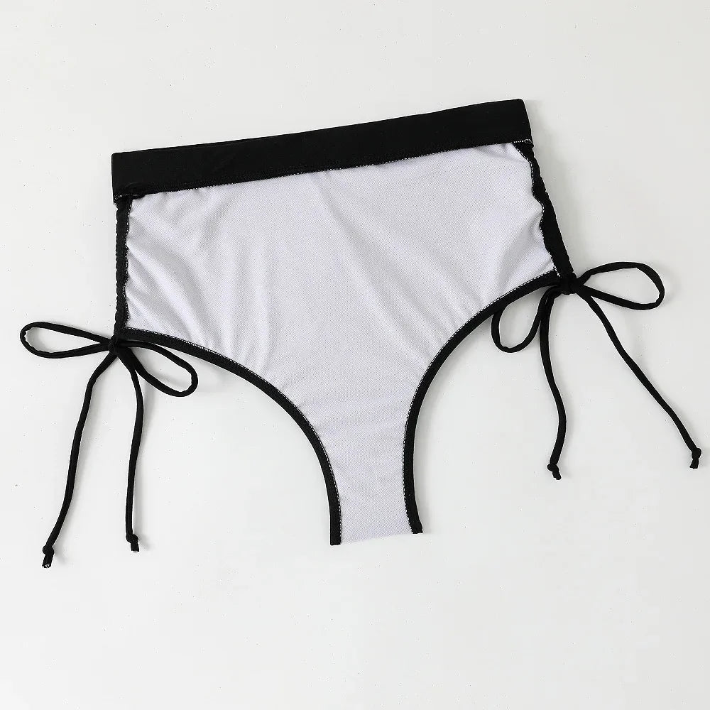 High Waist Bikini Set Sexy Push Up Swimsuit Women Black Beachwear Tummy Control Swimwear Drawstring Bathing Suit Bikinis 2026