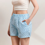 Summer Womens Casual Shorts Elastic Waist Plaid/Striped Print Button Front Shorts Casual Beach Going Out Pants