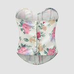 Summer Women Floral Y2K Crop Tops Printed Sleeveless Fishbone Corset Woman Sexy Backless Slim Strapless Streetwear Camisole