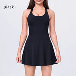 DIAS FIT JOY Anti-Peek Tennis Skirt Cycling One-Piece Fitness Yoga Skirt Hollowed Out Beautiful Back