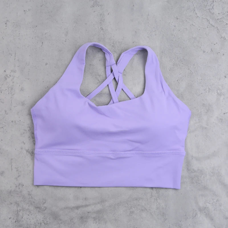 DIAS FIT JOY Yoga bra Naked feel cross back sports bra yoga clothes women's Cycling running fitness top