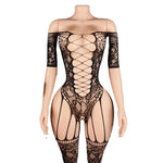 Sexy Lingerie Jumpsuit, Open Crotch Exposed Breast Bra Mesh Suit, Women's Jumpsuit And Sexy Lingerie Set