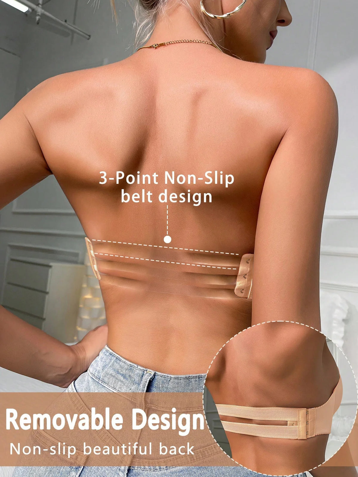 Strapless half cup gathering and lifting bra, seamless invisible strapless, sexy party women's bra 6834