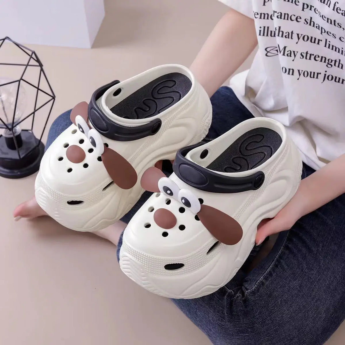 Cute DIY Butterfly Fashion Clogs For Women Summer Platform Shoes Soft EVA 2 Way Wear Sandals For Female Indoor Street Slippers