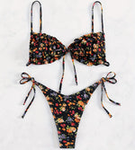 Sexy Floral Print Push Up Bikini Sets Women Swimwear Two Pieces Swimsuit Low Waist Bather Beach Bathing Suit Summer 2025 New