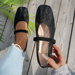 Plus Size 43 Women Fashion Ballet Flats Breathable Laces Square Toe Spring Summer Flat Shoes For Female Daily Walking Loafers
