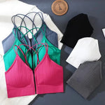 Seamless Bra Women Front Zipper Tube Tops Wrapped Chest Vneck Wireless Bra Comfort Tube Bra Beauty Back Underwear Sports Vest