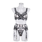 Toucheart Sexy Lingerie Set Mesh Lace Patchwork Sexy Underwear with Ring Waist Seal Women's Underwear Exotic Style Sexy Suit New