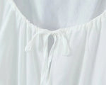 Foridol Tie Up Ruffles Lantern Sleeve White Blouse Women Spring Fashion Pelpum Top 2025 Summer O Neck Beach Casual Chic Blusa
