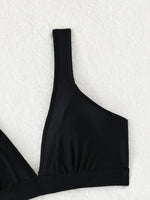 2026 High Waist Bikinis Women V-neck Swimwear Female Sexy Strappy Swimsuit Solid Bathers Bathing Swimming Swim Suit Beachwear