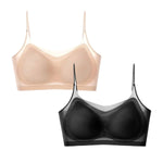 2Pcs/Set Seamless Bras For Women Padded Bra Sexy Lingerie Comfy Solid Color Tube Top Thin Straps U-Back Underwear M-4XL