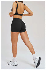 Women' Sports High Waist Shorts Set Fitness Cycling Elastic Sports Pants Yoga Bra Set Gym Sportswear Workout Set Athletic