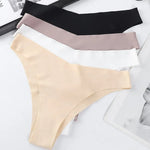 4Pcs/Set Ice Silk Low Rise Panties Seamless Underwear Women V-Shaped Briefs Quick-Drying Sports Thongs Female Underpants S-L
