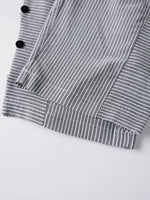 2026 Summer Women Striped Capris Casual Stylish Elastic Waist Side Button Straight-leg Pants Daily Cropped Trousers