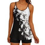 2026 Printed Tankini High Waist Strappy Swimsuit Women Two Pieces Swimwear Female Bathers Swimming Bathing Swimming Swim Suit