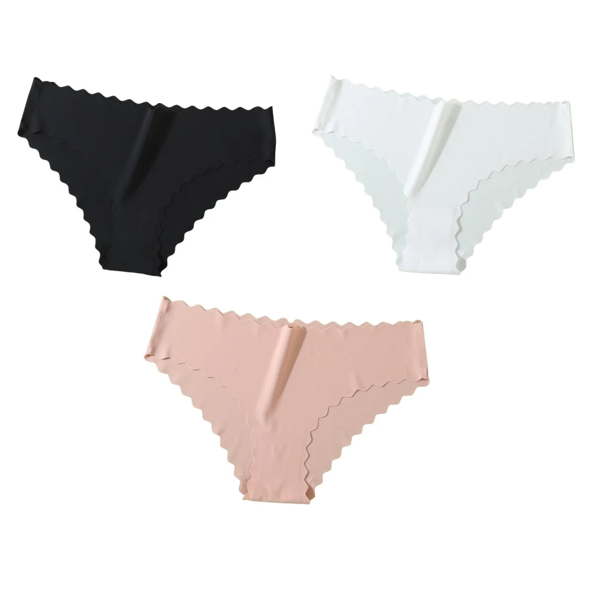 3Pcs/Set Ice Silk Panties Women Low Rise Briefs Female Underpants Invisible Underwear Sexy Lingerie Seamless Bottoms XS-XL