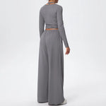 3 Pcs Women's Seamless Yoga Set Sports Fitness Gym Slim-Fit Long Sleeve & Tank Top Suits Workout Running Training Sets