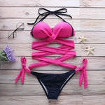 10 Colors Sexy Bikini S-2XL Swimwear Swimsuit Women Cross Bandage Bikinis Set Bathing Suit Female Push Up 2026 Bikini Brasileno