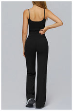 Yoga Suit Gym Fitness Set Hanging Neck Slim Sports Tank Top High Waist Wide Leg Pants Tracksuit Outdoor Running Athletic Wear