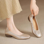 Comfortable Commuting Leather Shoes, French Style Shallow Low-Heel Single Shoes, Popular Women's 2026, Soft Sole Granny Shoes