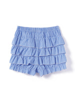 Women’s Layered Ruffle Bloomer Shorts Elastic Waist Little Bow Front Plaid Print Shorts Summer Bottoms