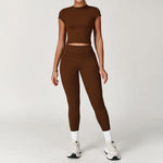 Yoga Set 2PCS Women Tracksuit Nude Feeling Workout Sets Gym Clothes Push Up Fitness Running Sportwear Sport Bra Leggings Suit