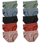 10Pcs/Set Seamless Panties Women Low Rise Panties Sports Briefs Underwear Comfort Underpants Female Sexy Lingerie