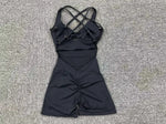 Adjustable double straps Open backV shape back design Scrunch butt No front seam Flatlock InseamRemovable pads BODYSUIT
