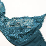 Sexy Womens Bras Ultra-Thin Perspective Deep V Lace Sheer Plus Size Bra Female Underwear Lingerie BH Tops D E F Cup